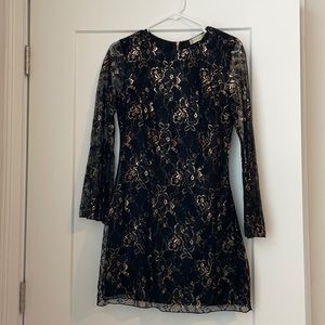 Altard State Black and Gold Mini Dress